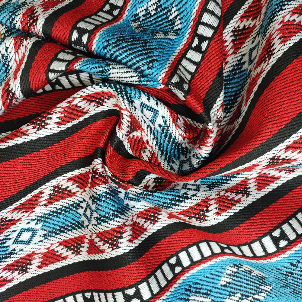 Arapça tarzı Sadu Polyester Pamuk İplik Boyalı Jacquard kumaş kanepe ve çanta