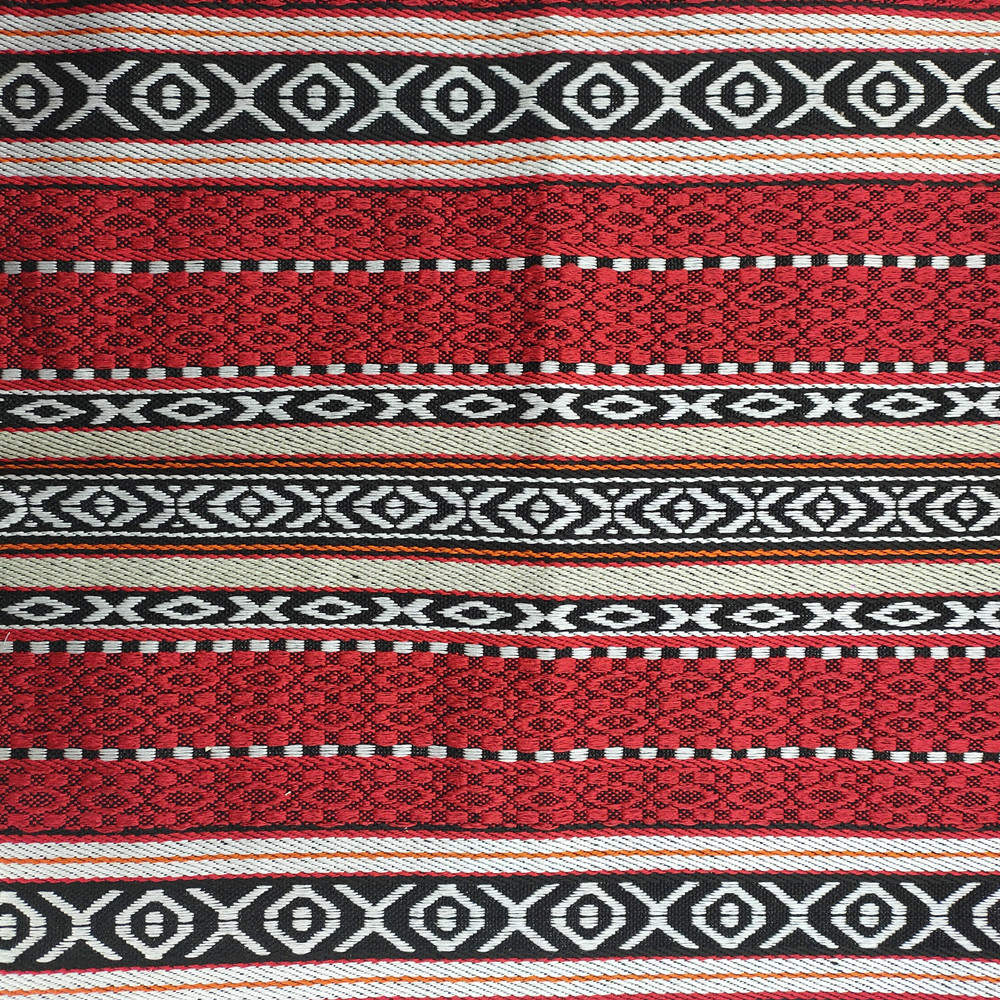Şerit geometrik desen keten kanepe kumaş jacquard sadu kanepe kumaş 