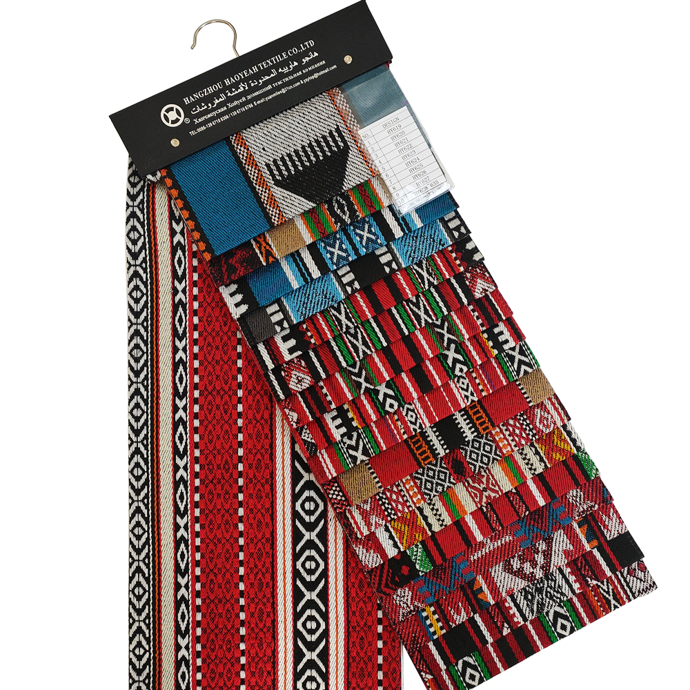 Şerit geometrik desen keten kanepe kumaş jacquard sadu kanepe kumaş 