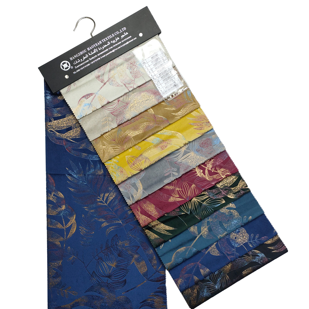 Yaprak desen tasarımı polyester renk bronz holland kadife kanepe kumaş 